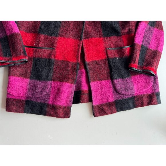 PARKHURST Outdoor Edition Briar Check Acrylic Blend Cocoon Jacket Coat, Size M - Picture 10 of 13